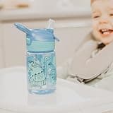 Nuby Incredible Gulp Water Bottle - No Spill Active Toddler Sippy Cup | 360ml / 12oz | Carry Handle | Dishwasher and Microwave Safe | Suitable Beaker for 18 Months Plus (Dinosaurs, Pack of 2)