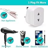 [2 Pack] Heavy Duty UK 1A Fuse Toothbrush Adaptor Plug UK Electric Shaver Razor Adaptor 2 Pin To 3 Pin Toothbrush Plug Socket Converter