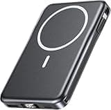 For Magsafe Power Bank, Portable Charger 10000mAh, PD 20W Fast Charging Battery Pack w/Built-in Cables, USB-C Wireless Magnetic Powerbank for iPhone 16/15/14/13/12/Pro/Pro Max - Pure Black