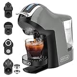 19 Bar 5in1 Multicapsule Espresso Coffee Machine for Nespresso/Dolce Gusto/LAVAZZA A MODO MIO Capsule and Ground/ESE Coffee Pods EM-308A (Grey)