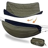 Onewind Premium Hammock Underquilt and Camping Blanket, Full Length Portable Underquilt with Dupont Sorona Insulation for Hammock Camping, Hiking, Backpacking, OD Green