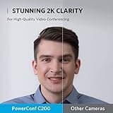 Anker PowerConf C200 2K Webcam for PC, Computer Camera with AI-Noise Canceling Microphones, Stereo Mics, Adjustable Field of View, Low-Light Correction, Built-In Privacy Cover