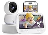 Comfyer 4-Split Screen Smart Video Baby Monitor with 2K Camera–5" 1080P HD Display, 5050mAh Battery, Wi-Fi&Non-Wi-Fi, App&Monitor Control, Night Vision, Motion Detection, Temp Sensor, PTZ, 500m Range