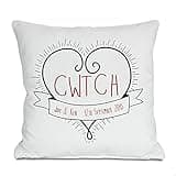 The Gift Experience Personalised Pillow Cushion With Insert, Welsh, Cwtch, Home Decor, Personalised Gifts