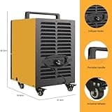 SIAL 30L/Day Refrigerant Dehumidifier for Basement, Garage & Workshop | Auto-Defrost Commercial Unit for Cellars | Portable High-Capacity Model with Timer