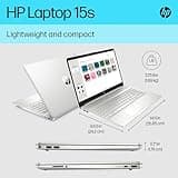 HP 15.6" Laptop | Intel Core i5-1235U Processor | 8 GB RAM | 256 GB SSD | Intel Iris Xe Graphics | FHD Display | Up to 7hrs battery | Win 11 | Dual Speakers | Natural Silver | 15s-fq5021sa