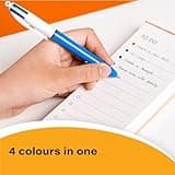 BIC 4 Colours Original Pens, Multi Coloured Pens All In One, Retractable Ballpoint Biro Pens, Green, Blue, Red, Black, 12 Pens Per Pack, 1 Pack