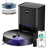 MONSGA Robot Vacuum with Mop, 5000Pa Strong Suction, Lidar Navigation Robotic Vacuum with 3.5L Self-Empty Station, 180mins Runtime, APP/Remote/Voice Control, for Hard Floors and Carpets