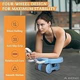 Amonax Ab Roller Exercise Wheel, Four Wheel Abs Trainer with Elbow Support, Abdominal Exercise Equipment for Core Abs, Automatic Rebound Abs Workout Equipment For Home Gym Men Women Use