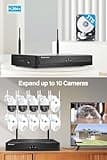 Jennov 【5MP+360°PTZ】 Wireless Security Camera System, 10CH NVR CCTV Camera System with 1TB HDD, 4PCS PTZ Security Cameras, Human Detection, Color Night Vision, Auto Tacking, Two Way Audio