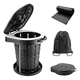 Folding Camping Toilet Portable with Bag - imodomio Portable Toilets for Adults with Lid, Seat & Toilet Bags, Outdoor Travel Toilet for Fishing, Hiking, Campervan, Caravan, Car, Festivals, Load 180kg