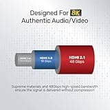 UNITEK HDMI 2.1 Cable 1.5 m 8 K, Ultra High Speed HDMI Smooth 8K @ 60Hz, 4K @ 120Hz, Dynamic HDR 10+, Dolby Vision, eARC, for OLED TV, Gaming, Xbox Series X, PS5, Aluminium Connectors, Flexible