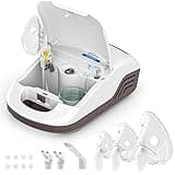 Hangsun Nebuliser Machine for Adults and Kids, CN950 Pro Nebulizer All-in-One Compressor System Electric Inhaler Full Accessory for Home Use, Vaporizer Mist with Built-in Storage Box and Sturdy Handle