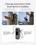 Anker Laptop Power Bank, 25,000mAh Portable Charger with Triple 100W USB-C Ports for Multi-Device Charging, Built-In and Retractable Cables, For iPhone 16/15 Series, Samsung, and More