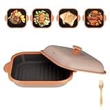 Microwave Grill Pan with Cover | Microwave Bacon Cooker | Griller & Crisper Pan for Grilling, Frying, Browning and Crisping | Microwave Cookware for Grill Meat | Dishwasher Safe for Dorms,Office,RV