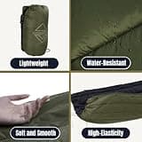 onewind Camping Hammock Underquilt, Dupont Sorona Insulation Under Quilt, Lightweight Warm Hammock Quilts for Double or Single Hammock Camping, Hiking, Backpacking, OD Green