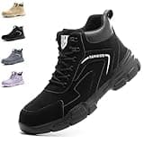 Nasogetch Safety Boots Waterproof Work Boots Lightweight Steel Toe Cap Boots for Men Women Safety Trainers Non-Slip 9193 Black 10 UK Label Size 44