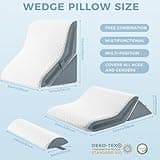 3-in-1 Orthopedic Bed Wedge Pillow Set Memory Foam Adjustable 9&14'' Folding Triangle Pillow for Leg Knee Support Sleep Apnea Back Pain Relief Acid Reflux Snoring Sitting Up Rest Post Surgery Recovery