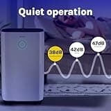Devola 12L/day Low Energy Dehumidifier | Quiet & Energy Efficient (costs less than 5p per hour) Dehumidifiers for Home | Laundry Drying Dehumidifier | Dust Filter | Continuous drainage
