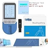 Cholesterol Test Meter Kit, Lipid Test Analyzer, 5 In 1 TC TG HDL LDL with 25 Test Strips, 5 Indicators Measurement, 500 Groups Memory Values, Quick Results, Home Use