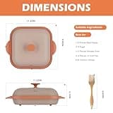 Microwave Grill Pan with Cover | Microwave Bacon Cooker | Griller & Crisper Pan for Grilling, Frying, Browning and Crisping | Microwave Cookware for Grill Meat | Dishwasher Safe for Dorms,Office,RV