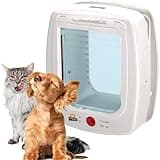 Ferplast SWING MICROCHIP L Universal Cat Flap for Dogs and Cats - 4 Closing Modes - Wind-Stopper System - Closing Shock Absorber - Magnetic Anti-Oscillation - Direction Indicator - White
