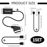 Scart To Hdmi Converter With 1m Hdmi Cable For Dvd Player To Tv, Full Hd 720p/1080p Switch Video Audio Converter For Hdtv Monitor Projector Vhs Player Scart Lead To Hdmi Adapter