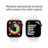 Apple Watch Series 10 GPS + Cellular 46 mm Smartwatch with Rose Gold Aluminium Case with Light Blush Sport Band - M/L. Fitness Tracker, ECG App, Always-On Retina Display, Water Resistant