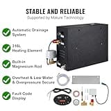 VEVOR 12KW Steam Shower Generator, Segmented Heating & Temperature Customization & 24h Timer Steam Kit, Automatic Drainage Home Steam Shower System Tested to UL Standards