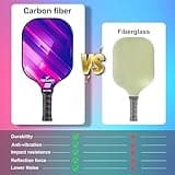 Pickleball Paddles, USAPA Approved Carbon Fiber Pickleball Paddles Set of 2 Includes 4 Pickleballs & 1 Bag, Lightweight Pickle Ball Rackets 2 Pack for Beginners