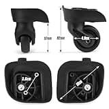 Volein 2 Pairs Suitcase Replacement Wheels Spinner Luggage Replacement Wheels Spare Suitcase Casters with 2 Screw Holes(V237)