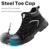 Nasogetch Safety Boots Waterproof Work Boots Lightweight Steel Toe Cap Boots for Men Women Safety Trainers Non-Slip 9193 Black 10 UK Label Size 44