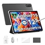 Blackview 12 inch Tablet Android 15 Gaming Tablet with SIM Card Slot, Pen, 24GB + 256GB (Up to 2TB), 2.4K 120Hz FHD+ IPS Display, 9000mAh/33W, 8MP + 16MP AI Camera, 5G WiFi, GPS- MEGA 2