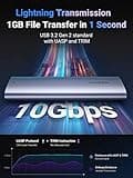 UGREEN M.2 NVMe SSD Enclosure, USB 3.2 Gen 2 10Gbps NVMe Enclosure, Aluminum Tool-free Hard Drive Enclosure Support UASP & TRIM for M and M&B Key in 2230/2242/2260/2280 SSDs