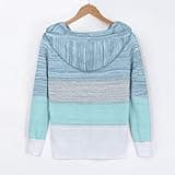 hoodies women uk clearance lightweight hoodies women Fashion Casual Sweater Blouse Tops Long Sleeves Women V-Neck Hooded sale clearance items christmas coupons and promo codes for discount Sky Blue