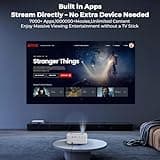 【Fits Netflix Smart OS/36W 3D Surround DoIby Audio】 Projector 4K,1200ANSI FHD 1080P Smart Projector with HDR10+E-Focus/Keystone,WiFi 6 and Bluetooth,Lisowod Home Cinema Projectors for Bedroom,Outdoor