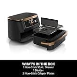 Ninja Foodi FlexDrawer Air Fryer, Dual Zone with Removable Divider, Large 10.4L Drawer, 7-in-1, Air-Fryer, Air Fry, Roast, Bake, Crisp, Non-Stick Dishwasher Safe Parts, Black and Copper, AF500UKCP