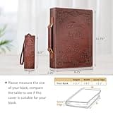 FINPAC Classic Bible Cover, Large PU Leather Carrying Book Case Church Bag Bible Protective with Handle, Gift for Men, Women, Father, Mother, Friends [Trust in The Lord] -Brown