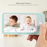 BOIFUN 2K WiFi Baby Monitor With Two Cameras, Night Light, App & 5" Split-Screen Control, Motion&Cry Detection, Auto Tracking, PTZ, Humidity & Temperature Sensor, 2-Way Audio, Custom Alert Area, Twins