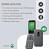 Doro - Leva E20 4G Flip Phone for Seniors – Large 2.8" Display, High-Contrast Keys, Loud & Clear Sound, HD Voice, Camera, Assistance Button – Black