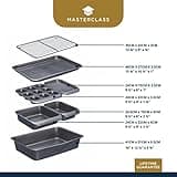 MasterClass Smart Space Stacking PTFE, PFOA and BPA Free Non-Stick Bakeware Set, 7 Piece Baking Trays, Gift Boxed, Grey