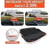 Car Seat Cushion, Comfort Memory Foam Car Cushions for Driving - Sciatica & Lower Back Pain Relief, Driver Seat Pillow for Vehicles, Office Chair, Wheelchair - Black