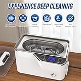 LifeBasis CDS-100 Ultrasonic Cleaner Jewellery Cleaner 600ML 42KHz,Silver Cleaner with Cleaning Basket Watch Stand for Jewelry Necklace Ring Glass Watch Denture Guin-ness Surger Cans（White）