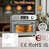 HYSapientia® 24L Air Fryer Oven With Rotisserie Large XXL Digital Knob 1800W 10 in 1 airfryer Countertop Convection Mini Toaster Oven electric and grill, Stainless steel inner, Full Accessory Set