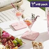 MATANA 48 Premium Plastic Martini Cocktail Glasses, 210ml - Elegant & Reusable - Manhattan, Margarita, Cosmopolitan, Desserts, Mocktails - Cocktail Cups for Weddings, Birthdays, Parties