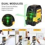 PREXISO 30m Laser Level, Rechargeable Self Leveling Cross Line Green, Horizontal and Vertical Line Laser Level with Magnetic Holder, for Construction, House Decoration(Tripod Not Included)