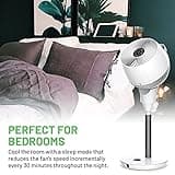 Meaco MeacoFan 1056P Pedestal Air Circulator - Powerful, Energy Efficient, Quiet Cooling Pedestal Fan for bedroom, home and office, Oscillating, Remote Controlled