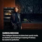 AEG 6000 SurroundCook Built In Double Oven DCB331010M, 61L Capacity, 59.4 cm, Multilevel Cooking, Grill Function, LED Display, Antifingerprint Coating, Stainless Steel