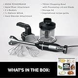 Ninja Foodi 3-in-1 Hand Blender, Hand Mixer & Chopper, Food Processor with 3 Attachments, 850W Powerbase, Immersion Blender, 5 Mixing Speeds, 2 Blending Speeds, 1.5m Cord, Black CI100UK
