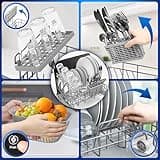 Duronic Table Top Dishwasher DW5 BK 950W Compact Tabletop Dish Washer Mini 5L Dishwashers with 8 Wash Cycles Electric Countertop Cleaner for Quick Eco Cleaning Plates Glass Cutlery Fruit (BLACK)